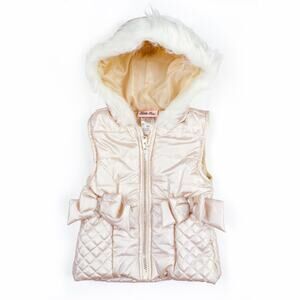 Little Lass 18M Metallic Puffed Hooded Vest